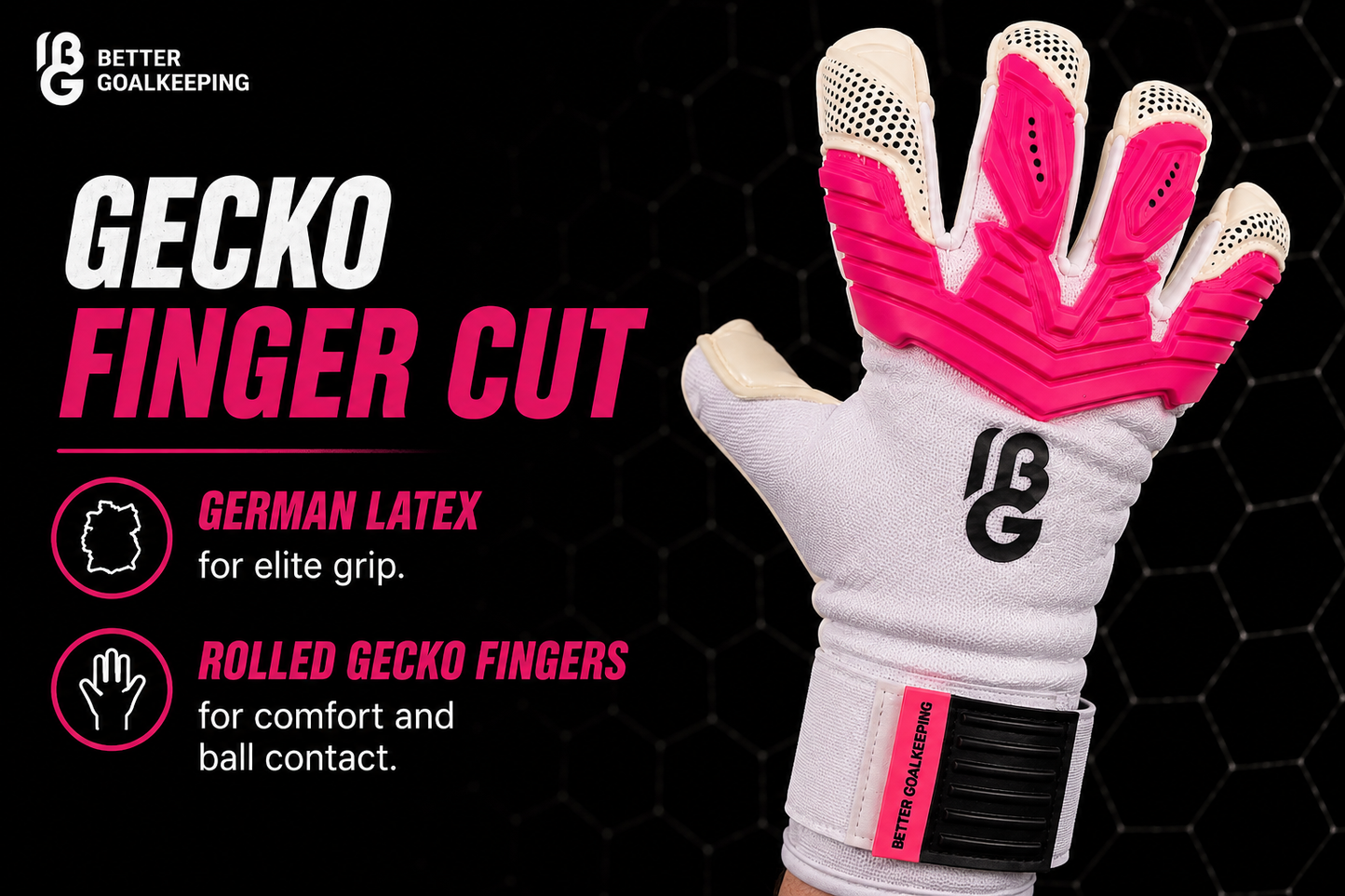BG- Rolled Fingertip White/Pink
